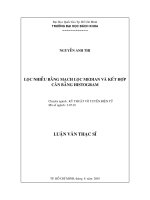Lọc nhiễu bằng mạch lọc median và kết hợp cân bằng histogram 