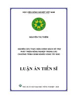 Nghiên cứu thực hiện chính sách hỗ trợ phát triển nông nghiệp trong các chương trình giảm nghèo vùng tây bắc