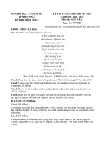 Đề thi vào lớp 10 môn Ngữ văn năm 2020-2021 có đáp án - Sở GD&ĐT Bình Dương