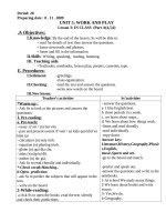period 1st giáo án môn anh văn 7 trường thcs lao bảo period 28 preparing date 8 11 2009 unit 5 work and play lesson 3 in class part a456 a objectives i knowledge by the end of the lesson ss will