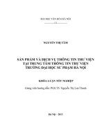 Tóm tắt Khóa luận tốt nghiệp: Sản phẩm và dịch vụ thông tin thư viện tại trung tâm thông tin thư viện trường Đại học sư phạm Hà Nội