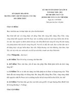 Đề thi vào lớp 10 môn Ngữ văn năm 2020-2021 có đáp án - Trường THPT chuyên Hoàng Văn Thụ