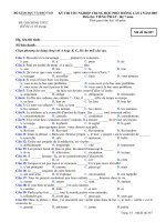 Đề thi tốt nghiệp THPT Quốc Gia môn Tiếng Pháp hệ 7 năm 2006-2007 lần 2 mã đề 857