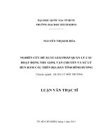 Nghiên cứu đề xuất giải pháp quản lý các hoạt động thu gom, vận chuyển và xử lý bùn hầm cầu trên địa bàn tỉnh bình dương 