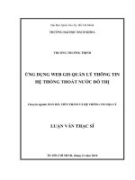 Ứng dụng WEB GIS quản lý thông tin hệ thống thoát nước đô thị 