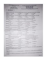 Đề thi vào lớp 10 môn Tiếng Anh năm 2020-2021 có đáp án - Sở GD&ĐT An Giang