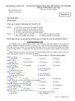 Đề thi tốt nghiệp THPT Quốc Gia môn Tiếng Pháp hệ 3 năm 2006-2007 lần 2 mã đề 735