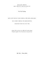 Tóm tắt Luận án Tiến sỹ Toán học: Một lớp thuật toán phỏng tiến hoá sinh học dựa trên thông tin định hướng giải bài toán đa cực trị