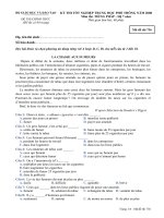 Đề thi tốt nghiệp THPT Quốc Gia môn Tiếng Pháp hệ 7 năm 2007-2008 lần 1 mã đề 736