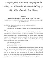 Đề tài: Các giải pháp marketing đồng bộ nhằm nâng cao hiệu quả kinh doanh ở Công ty Bảo hiểm nhân thọ Bắc Giang