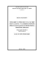 Tổng hợp và tính chất của các hợp chất 4 acetyl và 4 formylsydnone per o acetyl β d glycopyranosyl thiosemicarbazon 