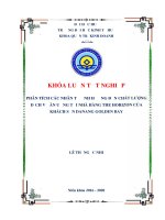 PHÂN TÍCH các NHÂN tố ẢNH HƯỞNG đến CHẤT LƯỢNG DỊCH vụ ăn UỐNG tại NHÀ HÀNG THE HORIZON của KHÁCH sạn DANANG GOLEDN BAY 