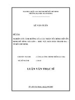 Nghiên cứu ảnh hưởng của các nhân tố chính đến ổn định bờ sông sài gòn   khu vực bán đảo thanh đa   tp  hồ chí minh 