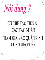 Bài giảng kinh tế tiền tệ   ngân hàng nội dung 7 – TS  nguyễn thị thư 