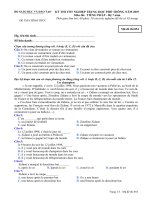 Đề thi tốt nghiệp THPT Quốc Gia môn Tiếng Pháp hệ 7 năm 2006-2007 lần 1 mã đề 854