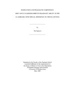 Instruction and pragmatic competence how adult learners improve pragmatic ability in the classroom, with special reference to the EFL setting 