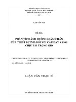 Phân tích ảnh hưởng giảm chấn của thiết bị TMĐ đối với cầu dây văng chịu tải trọng gió 