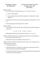 Đề thi vào lớp 10 môn Hóa học năm 2020-2021 có đáp án - Sở GD&ĐT Cao Bằng