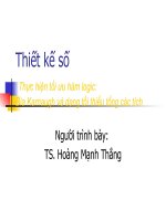 thiết kế số giới thiệu về mạch số sử dụng cad và vhdl thiết kế số thực hiện tối ưu hàm logic bìa karnaugh và dạng tối thiểu tổng các tích người trình bày ts hoàng mạnh t