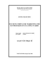 Xây dựng chiến lược marketing cho sản phẩm kem ăn của công ty kido 