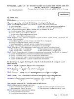 Đề thi tốt nghiệp THPT Quốc Gia môn Tiếng nga KPB 2006-2007 lần 1 mã đề 645