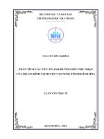 Phân tích các yếu tố ảnh hưởng đến thu nhập của hộ gia đình tại huyện vạn ninh, tỉnh khánh hòa  