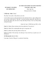 Đề thi vào lớp 10 chuyên Ngữ văn năm 2020-2021 có đáp án - Sở GD&ĐT Lâm Đồng