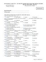 Đề thi tốt nghiệp THPT Quốc Gia môn Tiếng pháp phân ban 2007-2008 lần 1 mã đề 207