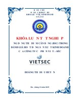 Ứng dụng thẻ điểm cân bằng (BSC) trong đánh giá hiệu quả hoạt động sản xuất kinh doanh của công ty cổ phần việt   séc 
