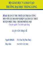 Luận văn thạc sĩ quản lý thu thuế giá trị gia tăng đối với các doanh nghiệp tại chi cục thuế huyện phúc thọ   thành phố hà nội 