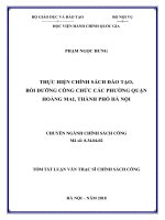 Tóm tắt Luận văn Thạc sĩ Chính sách công: Thực hiện chính sách đào tạo, bồi dưỡng công chức các phường quận Hoàng Mai, thành phố Hà Nội