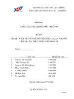 Báo cáo đánh giá tác động môi trường: Vấn đề môi trường quan trọng của dự án thủy điện Trung Sơn (nhóm 1)