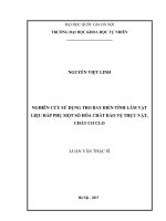 Nghiên cứu sử dụng tro bay biến tính làm vật liệu hấp phụ một số hóa chất bảo vệ thực vật chất cơ clo 
