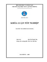 Khóa luận tốt nghiệp Tài chính - Ngân hàng: Giải pháp nâng cao chất lượng tín dụng ngân hàng Nông nghiệp và phát triển nông thôn – chi nhánh huyện Kiến Thụy