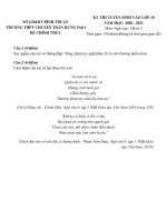 Đề thi vào lớp 10 chuyên Ngữ văn năm 2020-2021 có đáp án - Trường THPT chuyên Trần Hưng Đạo