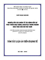 Nghiên cứu các nhân tố tác động đến sự phát triển hoạt động logistics trong ngành khai thác dầu khí việt nam (tt)