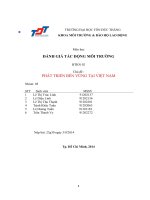 Báo cáo đánh giá tác động môi trường: Phát triển bền vững tại Việt Nam (nhóm 5)