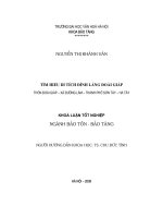 Tóm tắt Khóa luận tốt nghiệp: Tìm hiểu di tích đình làng Đoài Giáp thôn Đoài Giáp – xã Đường Lâm – Thành phố Sơn Tây – Hà Tây