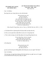 Đề thi vào lớp 10 môn Ngữ văn năm 2020-2021 có đáp án - Sở GD&ĐT Bắc Giang