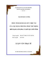 Phân tích đánh giá sức chịu tải của cọc bằng phương pháp thử động biến dạng lớn (PDA) và kết quả nén tĩnh 