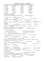 exercise 2 unit 123 exercise 2 unit 123 – english 12 i choose the word that has the underlined part pronounced differently from that of the others 1 a played b cooked c talked d laughed 2 a