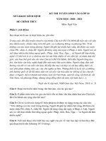 Đề thi vào lớp 10 môn Ngữ văn năm 2020-2021 có đáp án - Sở GD&ĐT Bình Định