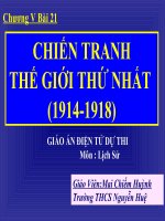 chien tranh the gioi i chiến tranh thế giới thứ nhất 1914 1918 chương v bài 21 giáo án điện tử dự thi môn lịch sử giáo viên mai chiếm huỳnh trường thcs nguyễn huệ a đầu thế kỷ xviii b cuối th