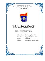 Tiểu luận cuối kỳ môn Quản lý ca