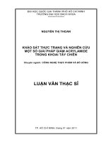 Khảo sát thực trạng và nghiên cứu một số giải pháp giảm acrylamide trong sản phẩm khoai tây chiên 