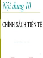 Bài giảng kinh tế tiền tệ   ngân hàng nội dung 10 – TS  nguyễn thị thư 