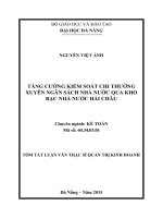 Tóm tắt luận văn Thạc sĩ: Tăng cường kiểm soát chi thường xuyên ngân sách Nhà nước qua Kho bạc Nhà nước Hải Châu