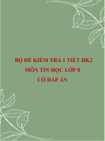 Bộ 5 đề kiểm tra 1 tiết học kì 2 môn Tin học lớp 8 có đáp án