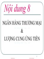 Bài giảng kinh tế tiền tệ   ngân hàng nội dung 8 – TS  nguyễn thị thư 