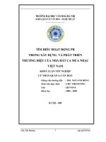 Tóm tắt Khóa luận tốt nghiệp: Tìm hiểu hoạt động PR trong xây dựng và phát triển thương hiệu của nhà hát ca múa nhạc Việt Nam